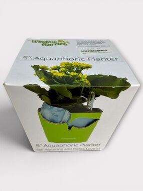 Self Watering Aquaphoric Planter 5" Pot by Window Garden Small Indoor Plant Blue